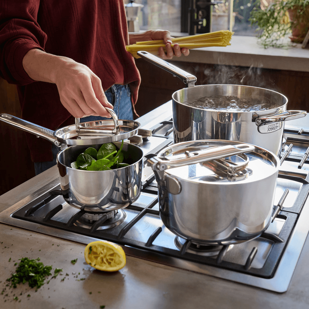Space 3 Piece Saucepan Set, Stainless Steel