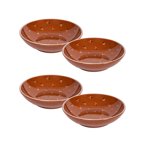 Image showing the Dotty Set of 4 Pasta Bowls, Terracotta product.