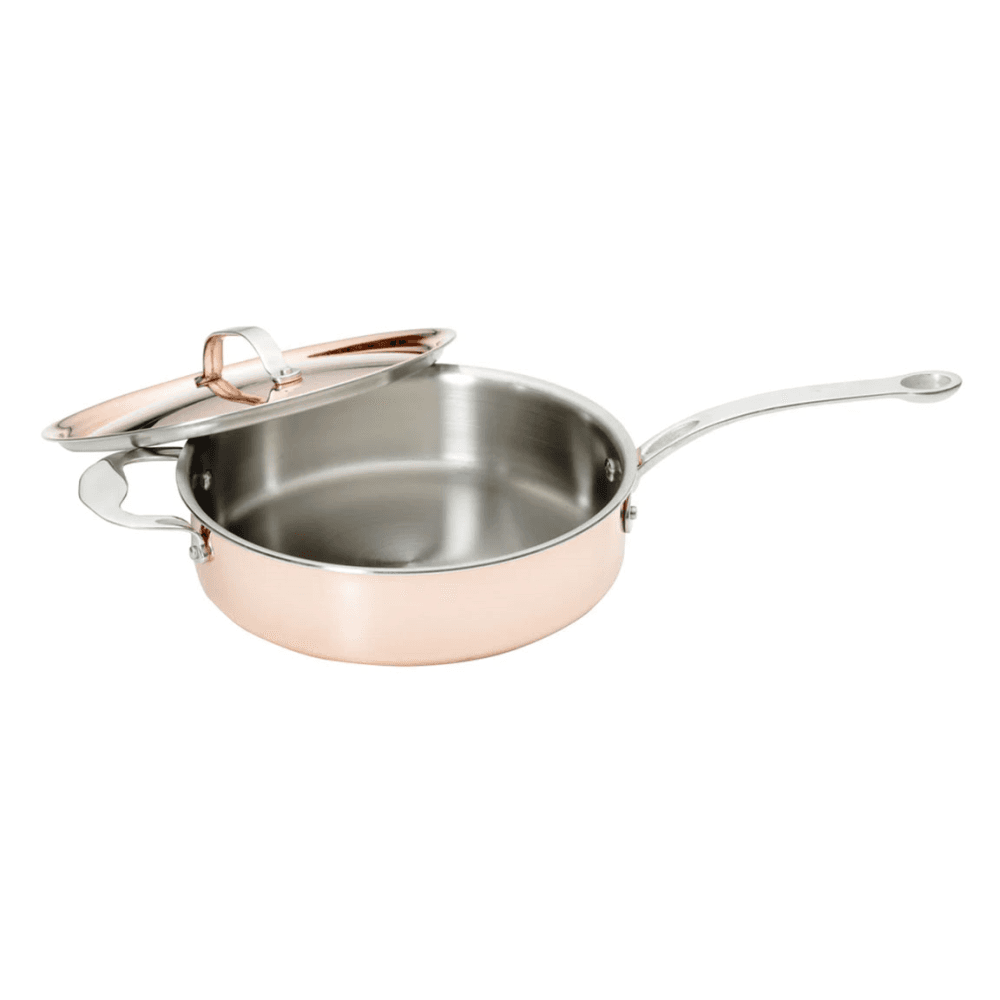 Sautepan with lid tri-ply, Copper