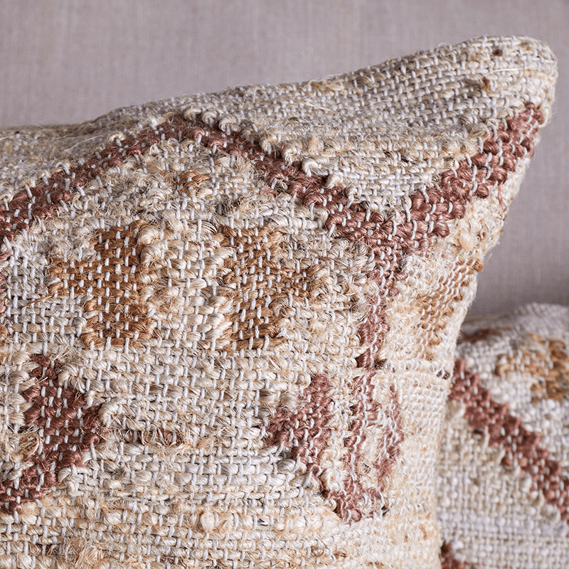Nuvali Cotton & Jute Cushion Cover, Rust