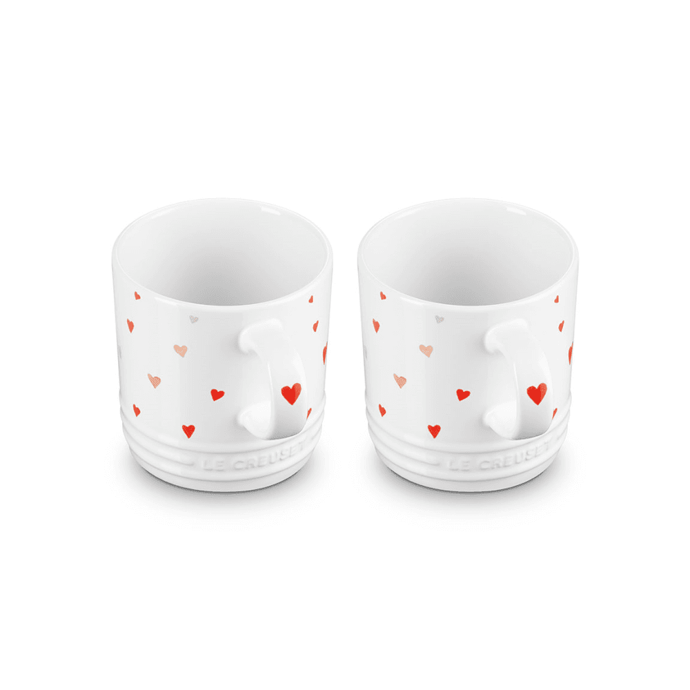 Set of 2 Mugs, Heart Decal