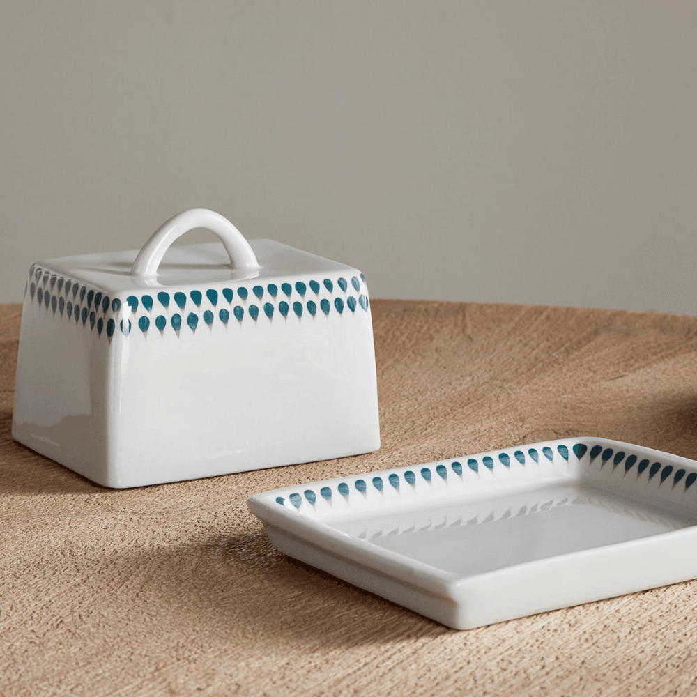 Juniper Drop Butter Dish, Green