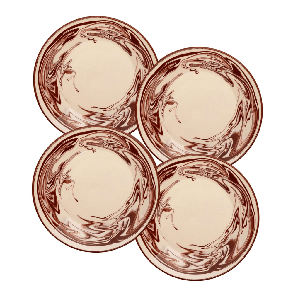 Marbre Set of 4 Side Plates, Brown