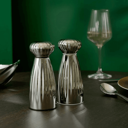 Image showing the Palm Bright Mills & Tray Set, Stainless Steel product.