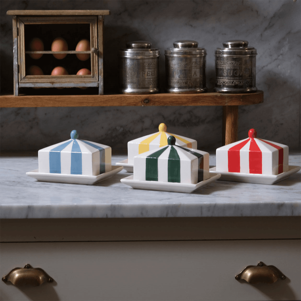 Circus Striped Butter Dish