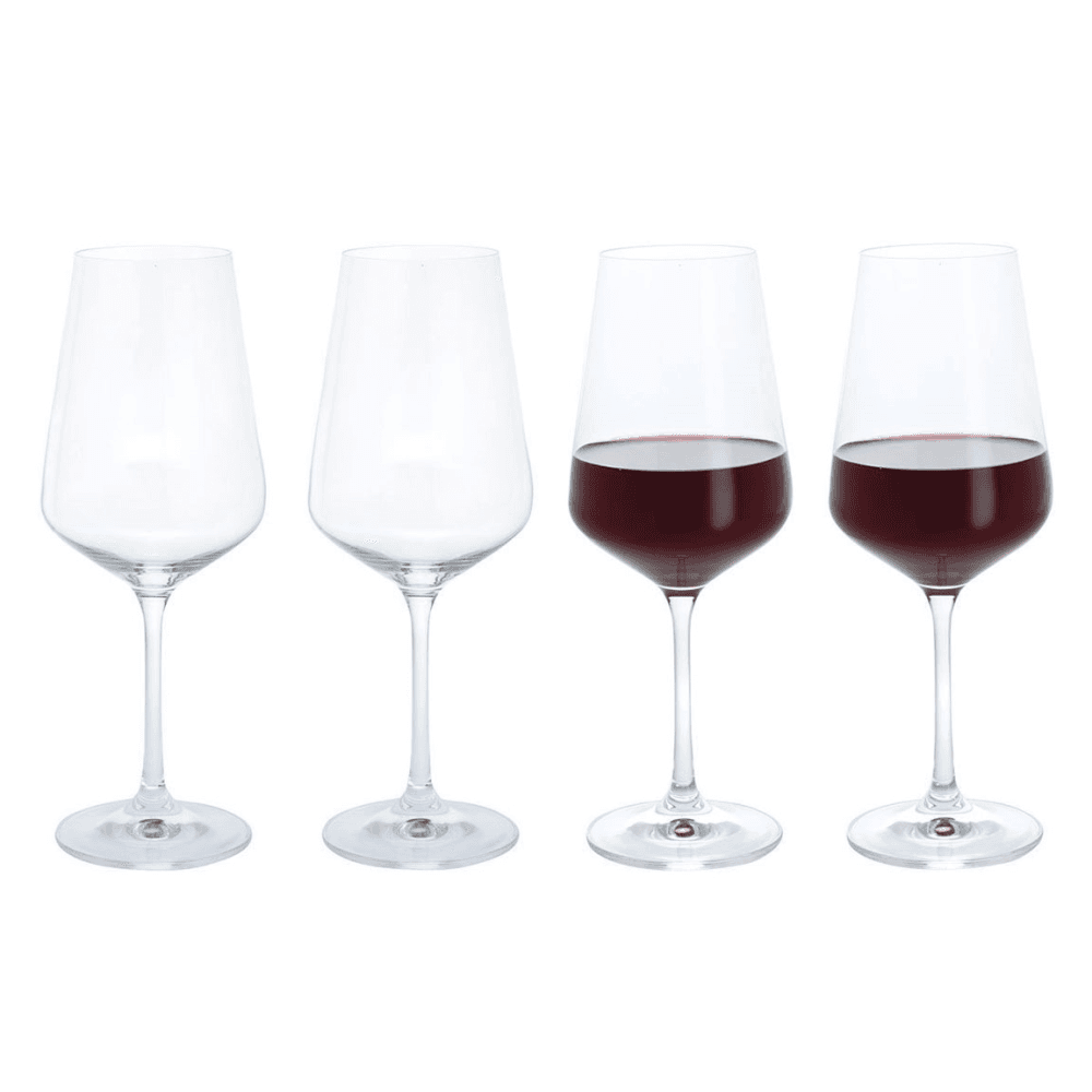 Cheers Set of 4 Red Wine Glasses, Clear