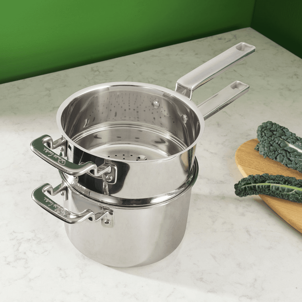 316 2 Piece Saucepan & Steamer Set, Stainless Steel