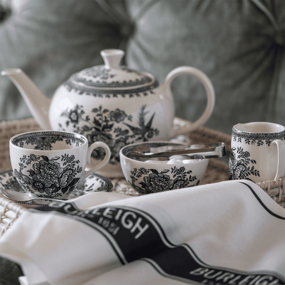 Asiatic Pheasants Tea Saucer, Black & White