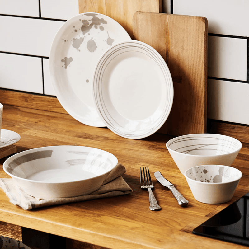 Pacific Set of 4 Side Plates Assorted, Stone