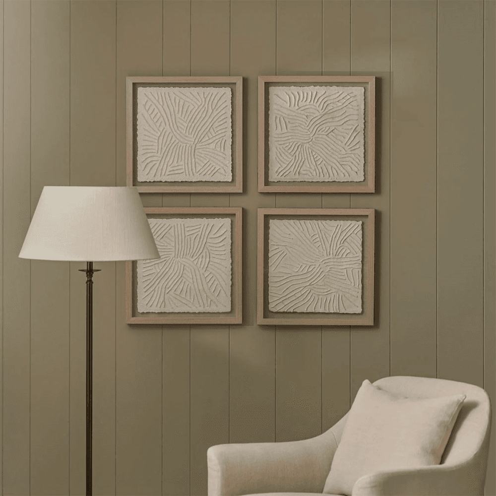 Kemsley Square Paper Wall Art, Off White