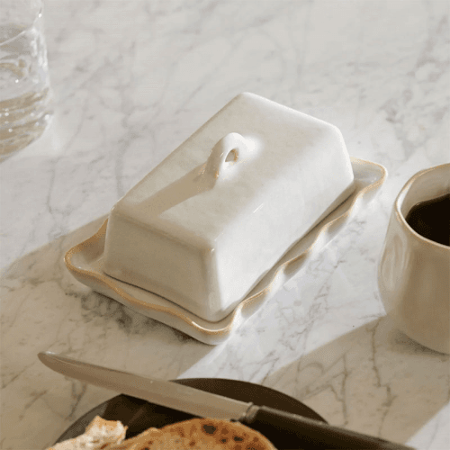 Image showing the Bramley Butter Dish, Reactive White product.