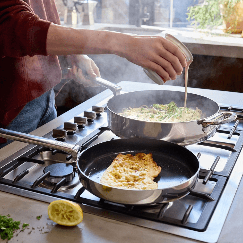 Space 2 Piece Frying Pan Set, Stainless Steel
