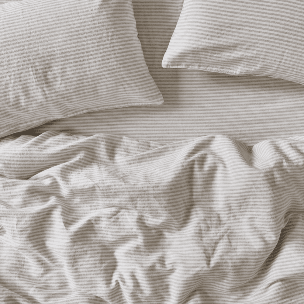 Stripe Linen Blend Duvet Cover
