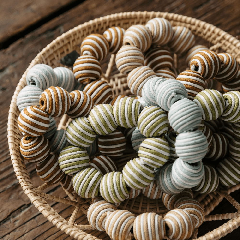 Striped Set of 4 Napkin Rings