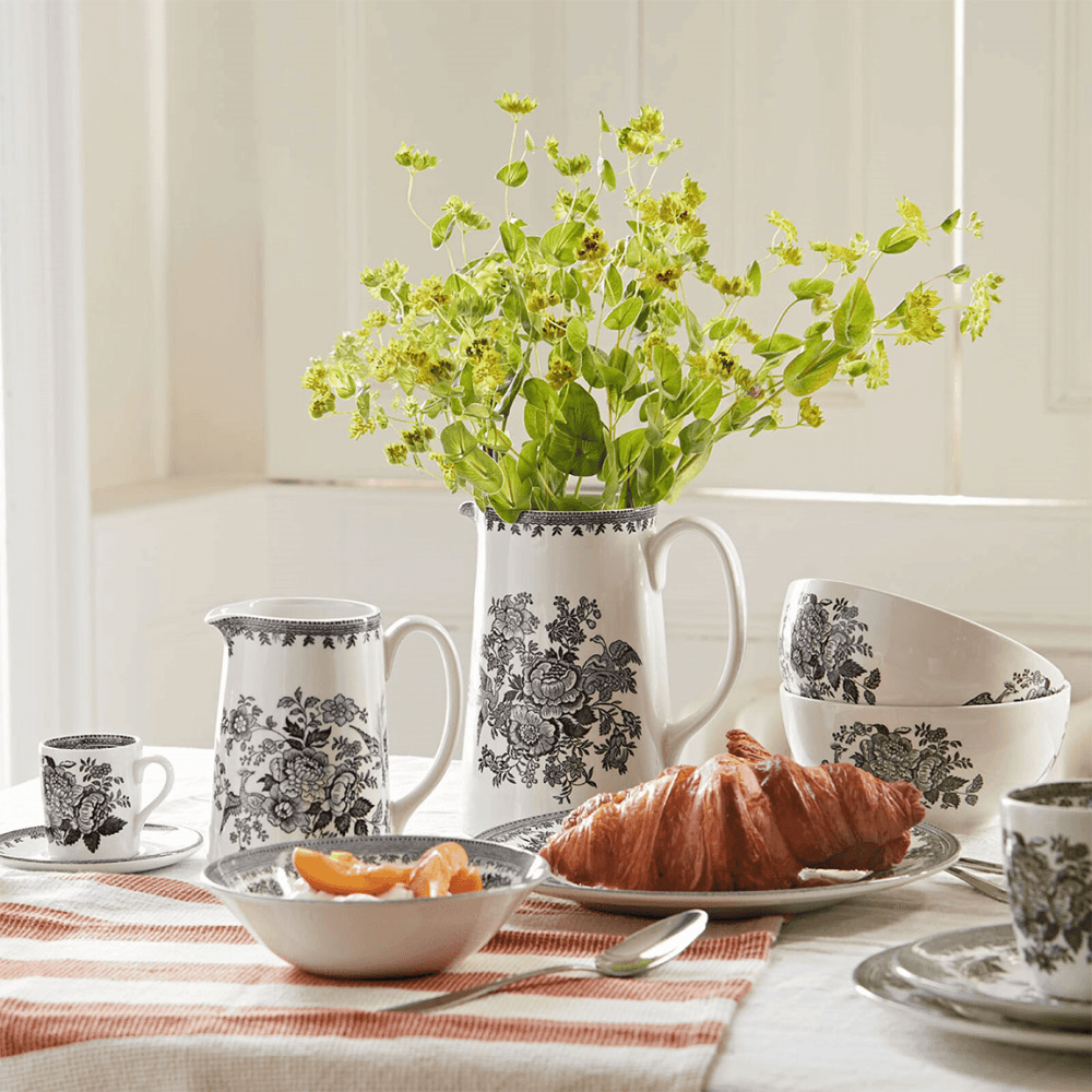 Asiatic Pheasants Tankard Jug, Black & White