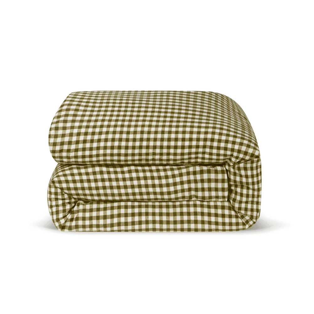 Gingham Linen Blend Duvet Cover