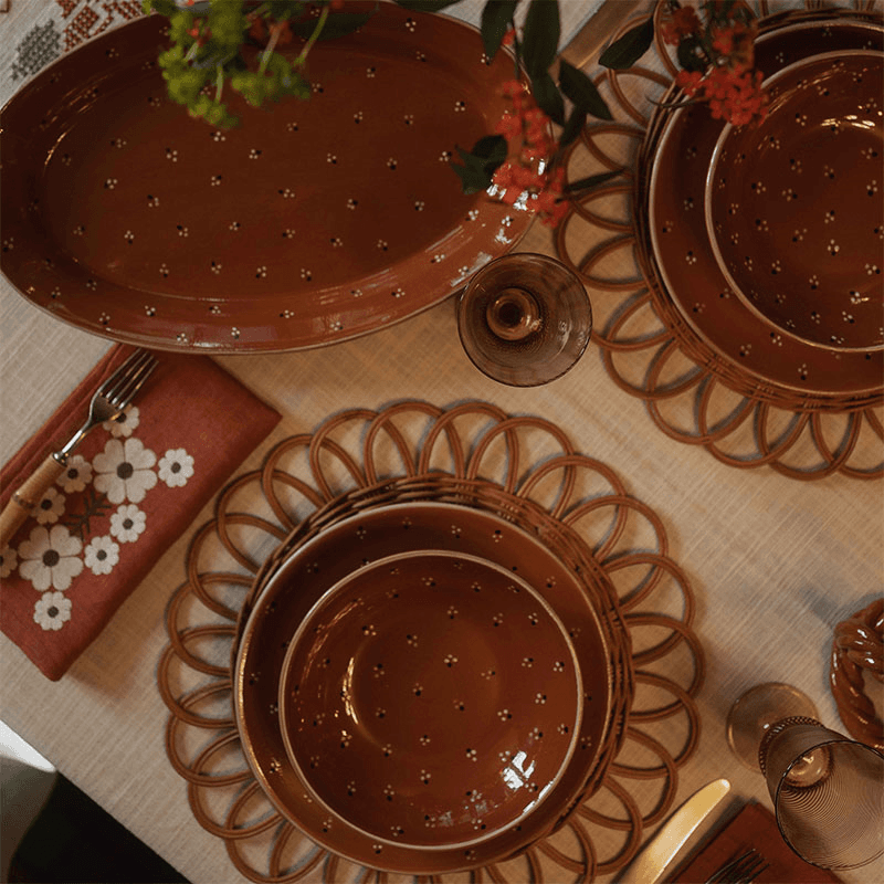 Dotty Large bowl, Terracotta