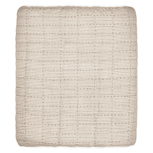 Image showing the Dipti Cotton & Linen Block Print Bed Quilt, Charcoal product.