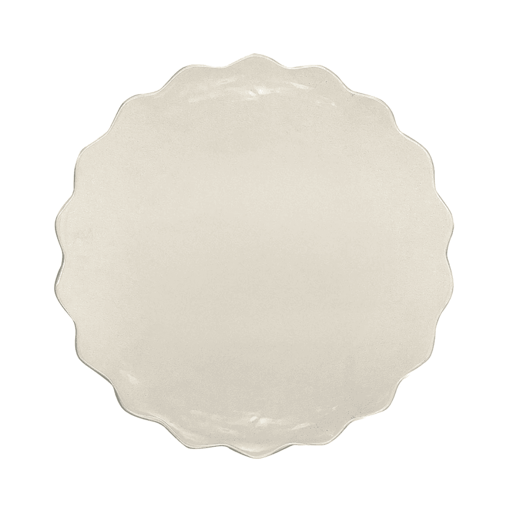 Scalloped Dinner Plate, Cream