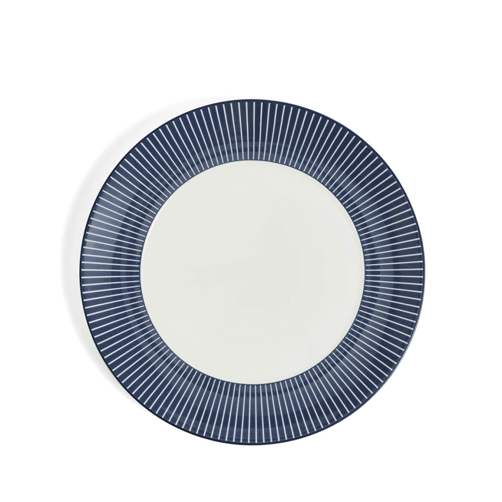 Gio Pinstripe Dinner Plate, Blue