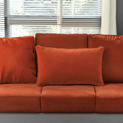 Image showing the Velvet Cushion Cover, Burnt Orange product.