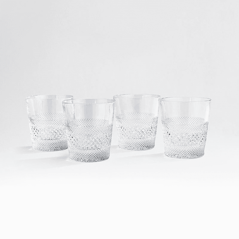 Huxley Set of 4 Lowball Glasses, Clear