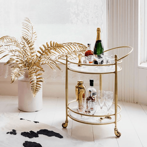 Image showing the Round drinks trolley, Gold product.