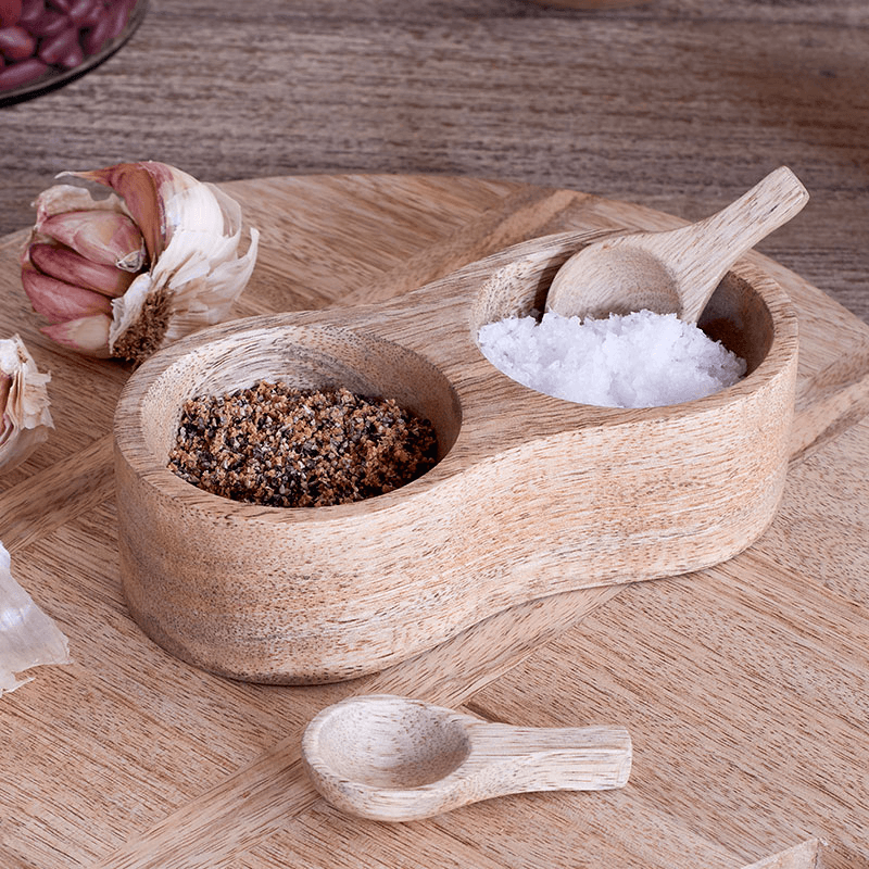 Milaku Salt & Pepper Server, Mango Wood
