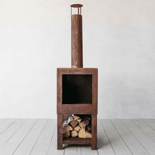 Image showing the Oxidised Rust Log Burner, Brown product.