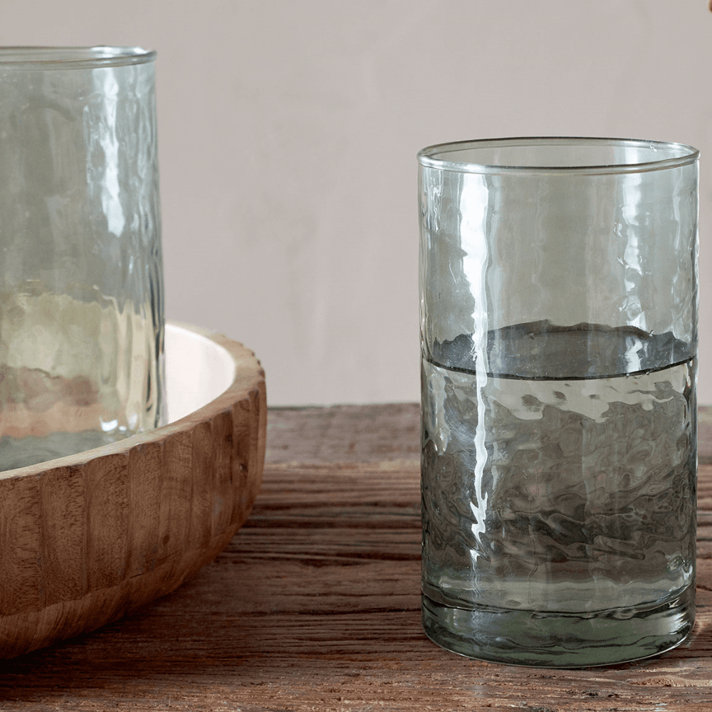 Yala Set of 4 Hammered Highballs, Sage Green