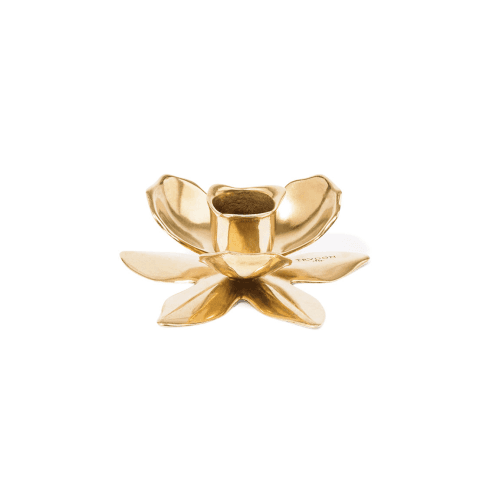 Image showing the Flower Candlestick, Gold product.