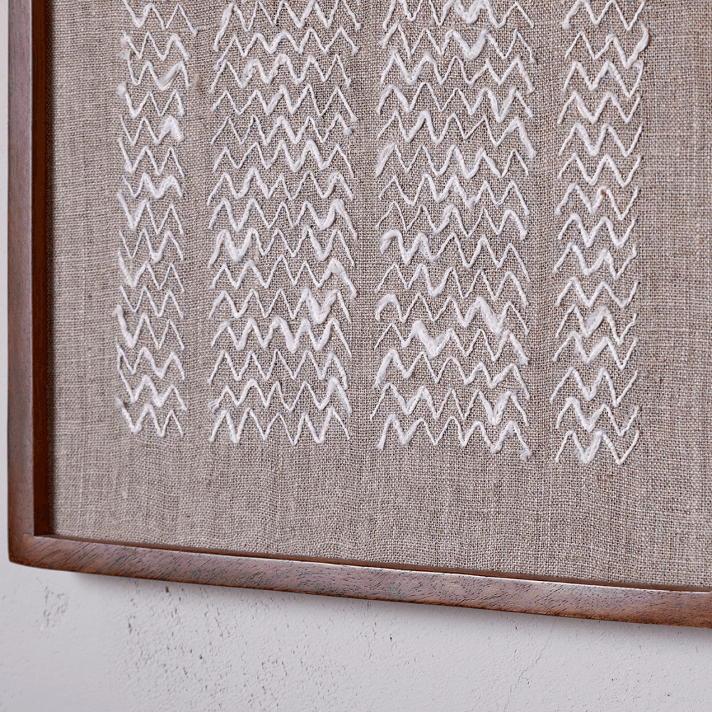 Samaya Hand Stitched Wall Art, Natural
