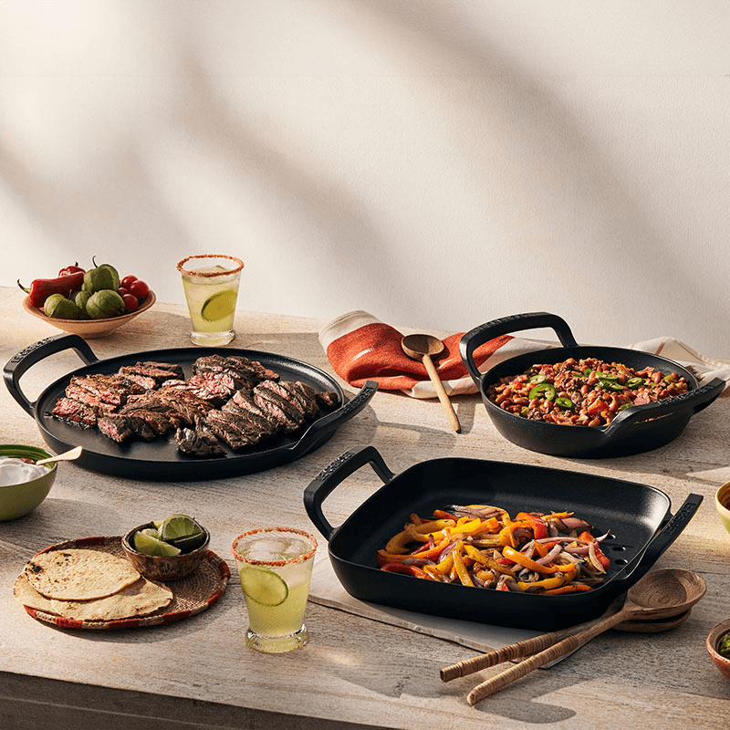BBQ Square Grill Cooking Basket, Satin Black