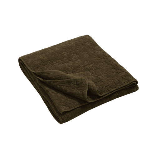 Image showing the Clover Throw, Dark Olive product.