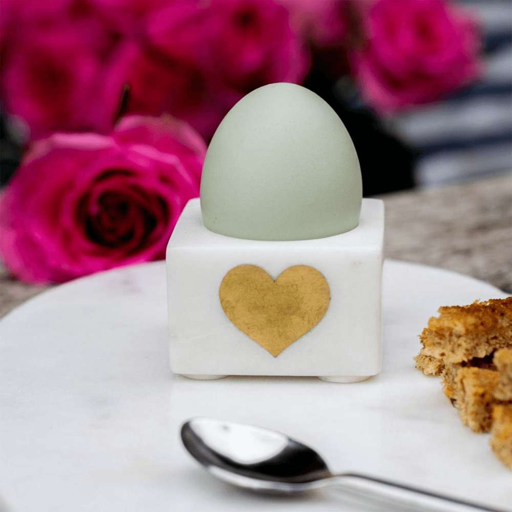 Heart Egg Cup, White