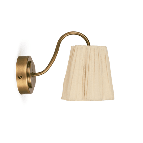 Image showing the Cecile Gathered Linen Wall Light, Natural product.