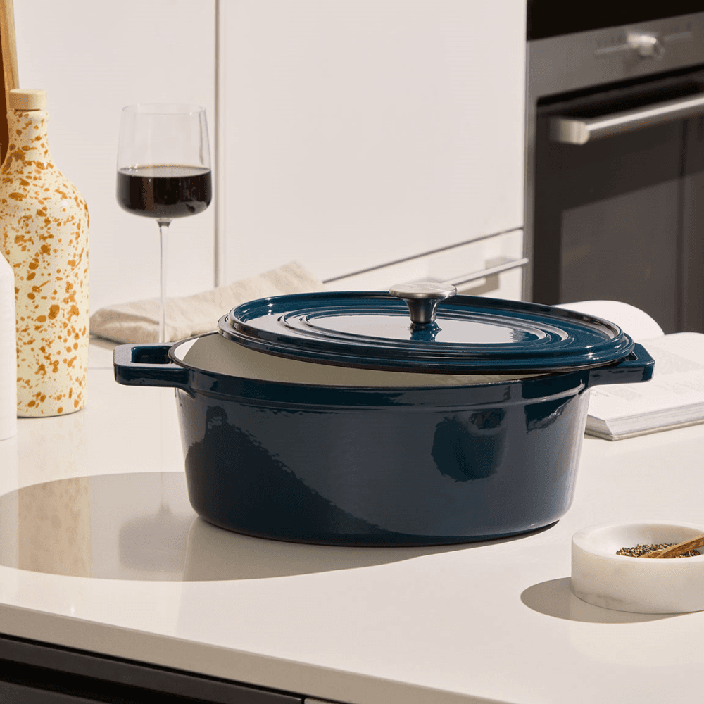 Cast Iron Oval Casserole, Agave