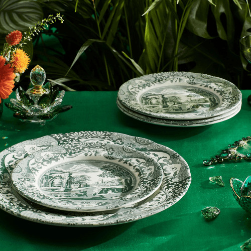 Image showing the Heritage Italian Set of 4 Side Plates, Green product.