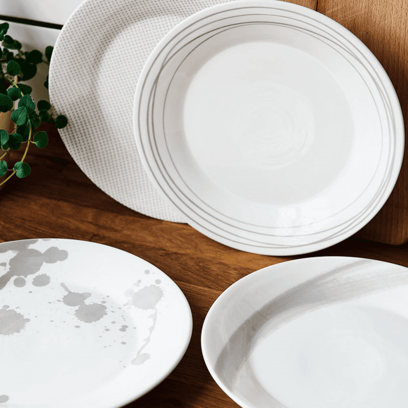 Pacific Set of 4 Side Plates Assorted, Stone