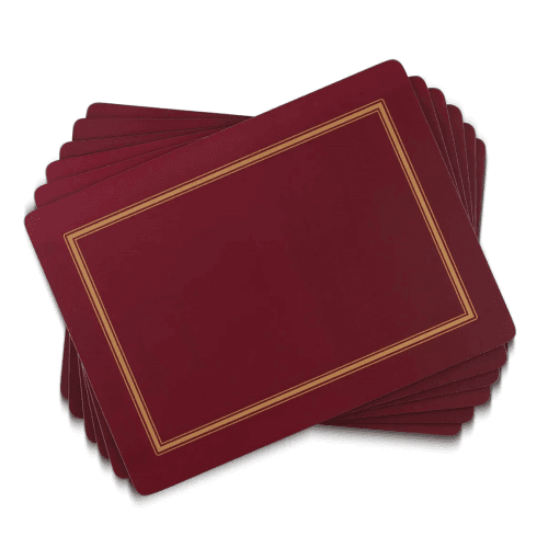 Image showing the Classic Set of 6 Placemats, Burgundy product.