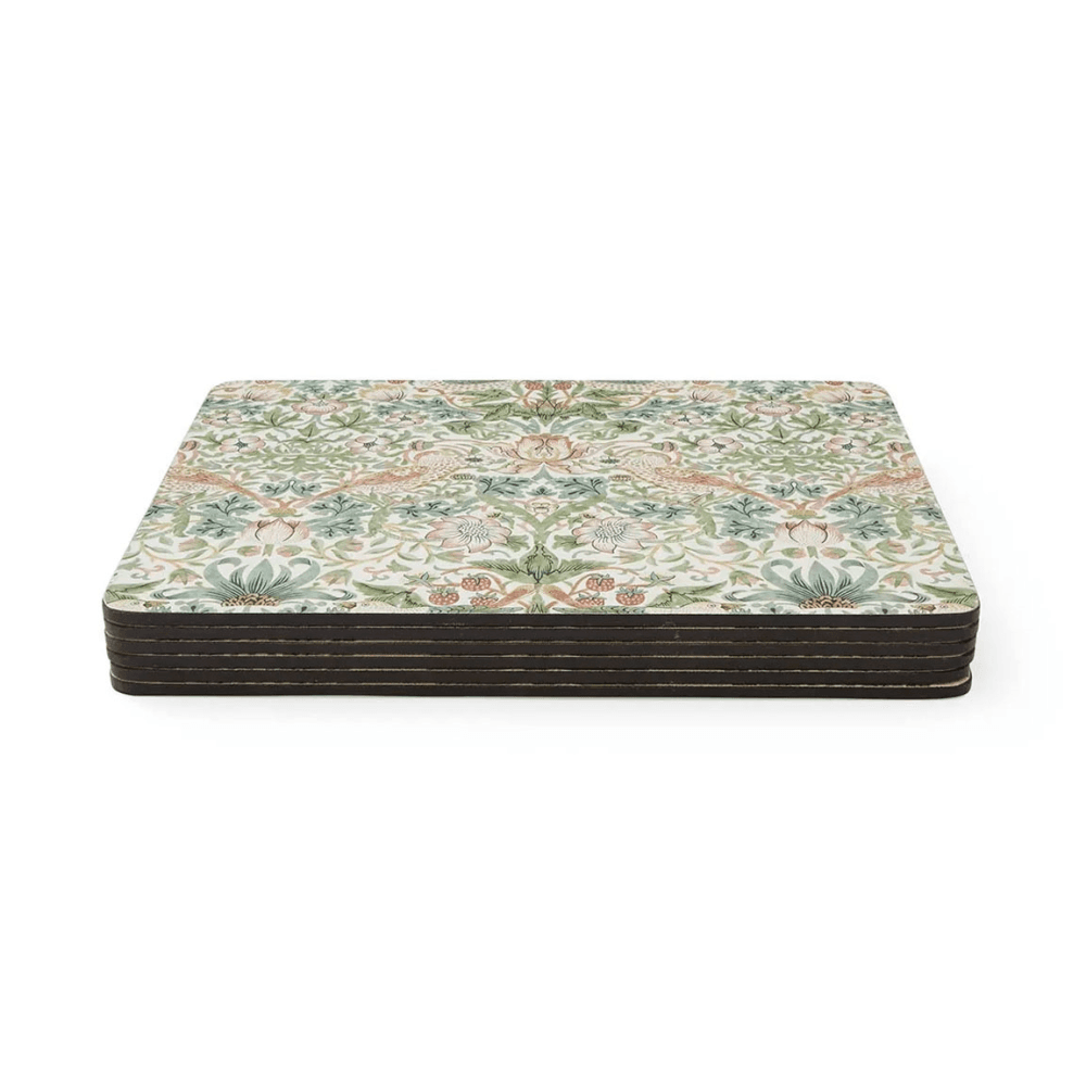 Strawberry Thief Set of 6 Placemats, Green
