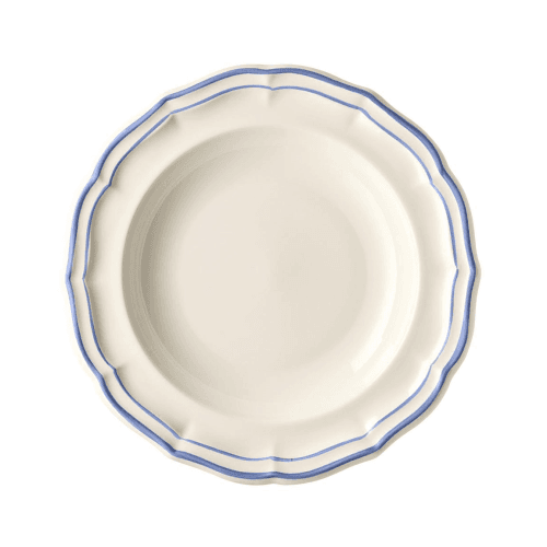 Image showing the Filet Set of 4 Rimmed Soup Plates, Bleu product.