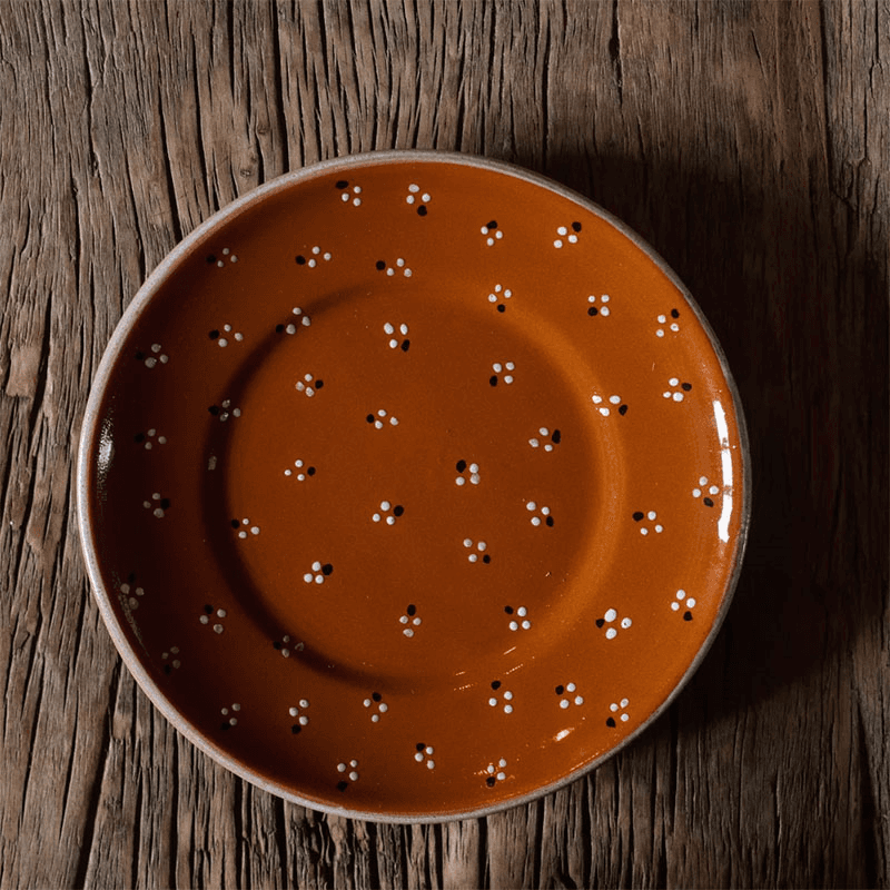 Dotty Set of 4 Side Plates, Terracotta