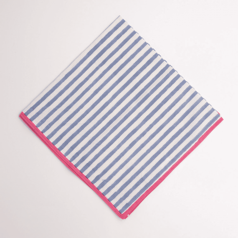 Dahlia Set of 4 Napkins, French Blue