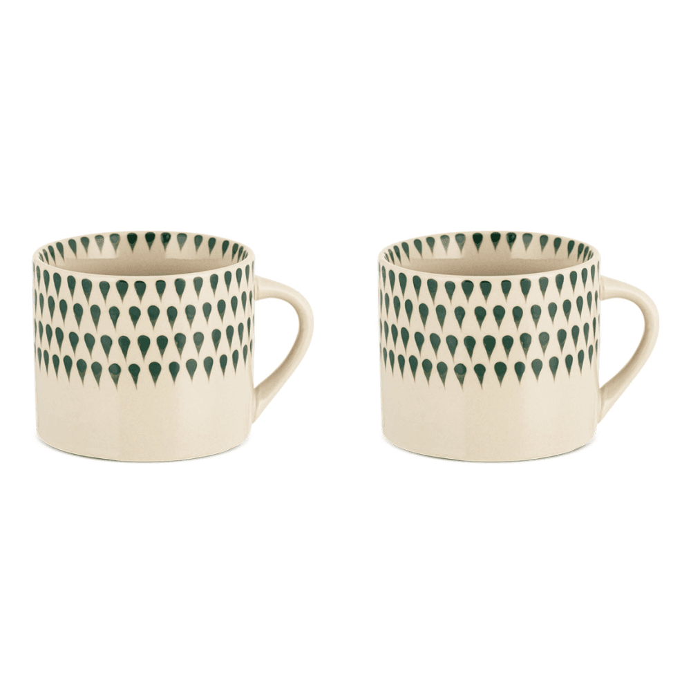 Juniper Drop Set of 2 Mugs, Green