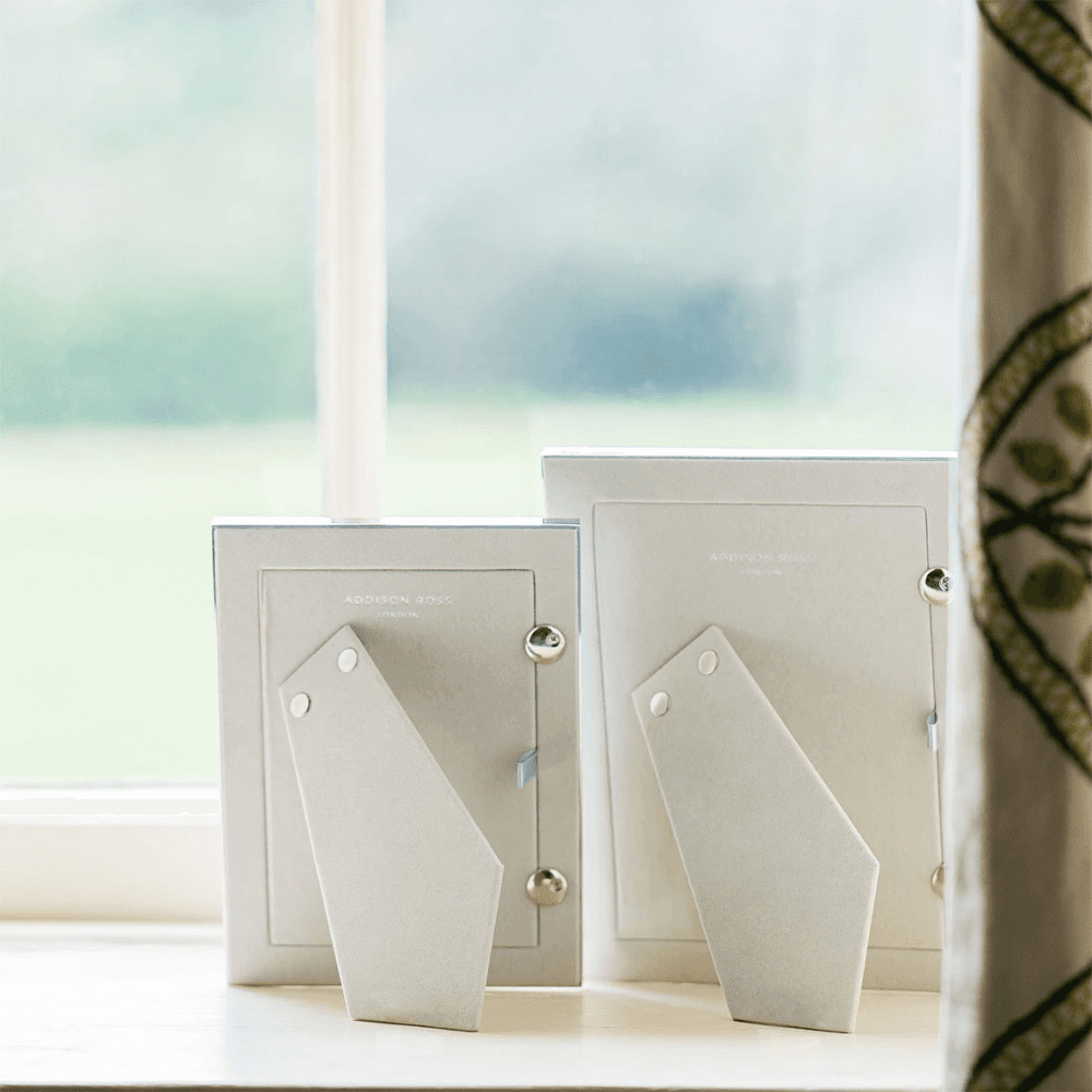 Enamel Silver Plate Photo Frame