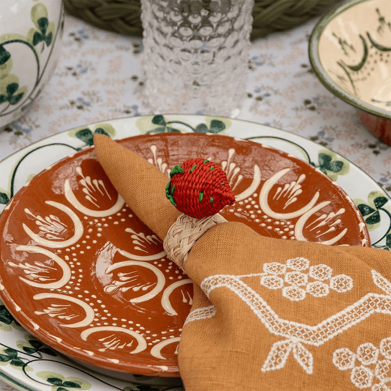 Set of 4 Napkin Rings, Strawberry
