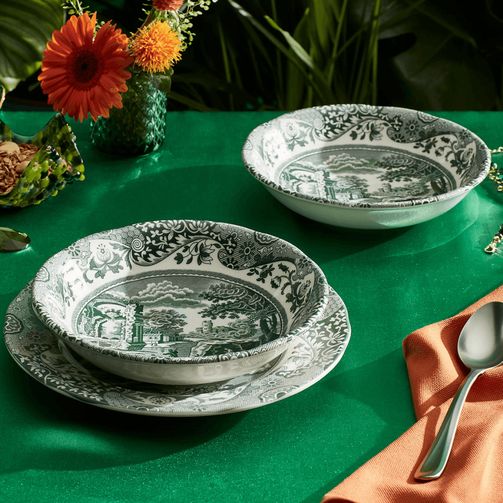 Heritage Italian Set of 4 Cereal Bowls, Green