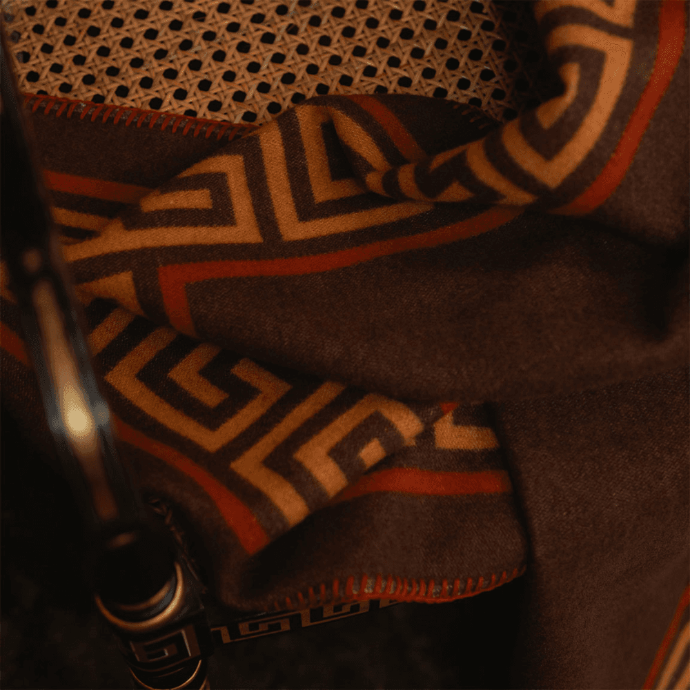 Meandros Cashmere Blanket, Brown