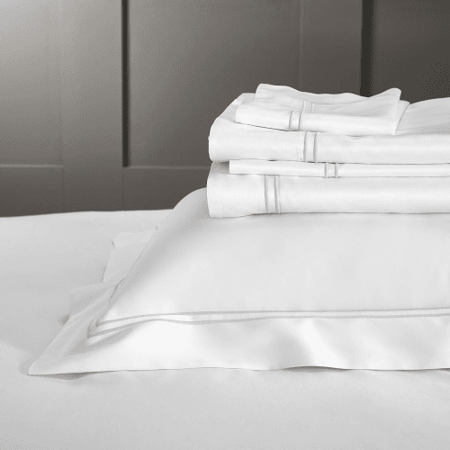 Image showing the Symons Double Row Cord Duvet Cover, King, White/Silver product.